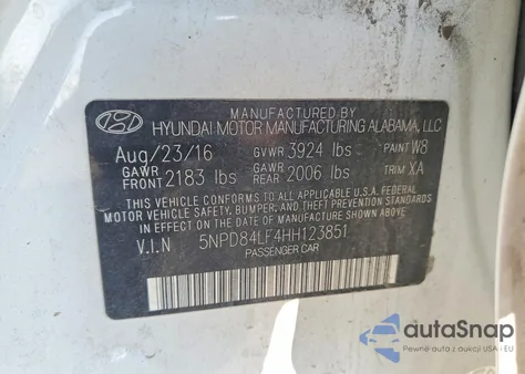 2017 Hyundai Elantra Se из США, поврежденный, VIN 5NPD84LF4HH123851